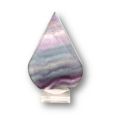Regenbogenfluorit Flamme auf Plexiglas Sockel | Deko Edelstein geschnitzt | Polierter Fluorit | Spirituelle Deko | Geschenkidee
