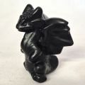 Drache aus schwarzem Obsidian, Obsidian-Drachen handgefertigt, Edelsteintier, ca. 7 cm, Fantasy Figur, spirituelles Geschenk