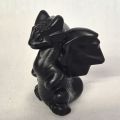 Drache aus schwarzem Obsidian, Obsidian-Drachen handgefertigt, Edelsteintier, ca. 7 cm, Fantasy Figur, spirituelles Geschenk