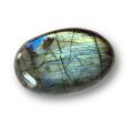 Labradorit polierter Edelstein, Trommelstein flach, blau schimmernder Handschmeichler, Naturstein, Sammelobjekt, N25-35