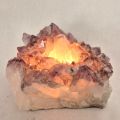 Amethyst Teelichthalter – Naturstein mit violetten Spitzen, Edelstein Deko & Geschenkidee, N119