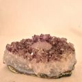 Echter Amethyst Naturstein mit wunderschöner, violetter Kristallstruktur, Kerzenhalter N108