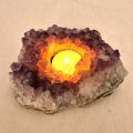 Amethyst Kerzenhalter – Edelstein-Teelichthalter Naturstein Deko & Geschenkidee, N879