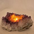 Amethyst Kerzenhalter – Edelstein-Teelichthalter Naturstein Deko & Geschenkidee, N879