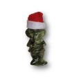 Handgeschnitzte Grinch-Figur aus Serpentin, Höhe ca. 8 cm, Detailreich mit Weihnachtsmütze