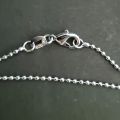 Kugelkette 925´iger Silber, kleine feine Kugel Kette mit Karabiner-Verschluss, ca. 52 cm