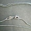 Kugelkette 925´iger Silber, kleine feine Kugel Kette mit Karabiner-Verschluss, ca. 52 cm