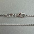 Kugelkette 925´iger Silber, kleine feine Kugel Kette mit Karabiner-Verschluss, ca. 52 cm