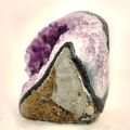 Amethyst Standobjekt Geode, Amethyst-Kristall-Druse geschwungene, polierte Form, N960