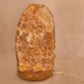 Orangencalcit Edelsteinlampe Naturstein, Calcit orange Edelstein-Leuchte mit Holzsockel, Stimmungslicht, N232