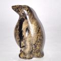 Pinguin Steintier Figur, Edelstein Jaspis, Höhe ca. 8 cm, Dekoration