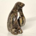 Pinguin Steintier Figur, Edelstein Jaspis, Höhe ca. 8 cm, Dekoration