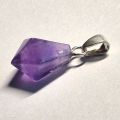 Amethyst Kettenanhänger klein – polierte Diamantspitze aus Brasilien mit beweglicher Silberöse | ca. 25 mm | Geschenkidee