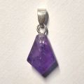 Amethyst Kettenanhänger klein – polierte Diamantspitze aus Brasilien mit beweglicher Silberöse | ca. 25 mm | Geschenkidee