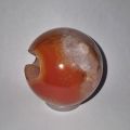 Karneol-Achat Edelsteinkugel, Edelstein Handschmeichler Ball, handliche Carneol Kugel mit offener Kristall Höhle, N136