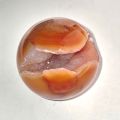 Karneol-Achat Edelsteinkugel, Edelstein Handschmeichler Ball, handliche Carneol Kugel mit offener Kristall Höhle, N136