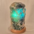 Fluorit Edelstein Lampe, Schöne Steinlampe Front poliert, Echte Naturstein Leuchte aus Fluorit, N215