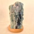 Fluorit Edelstein Lampe, Schöne Steinlampe Front poliert, Echte Naturstein Leuchte aus Fluorit, N210