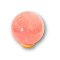 Edelsteinkugel groß, Rose Quartz Sphere mit Holzring-Ständer – Rosenquarz-Kugel, N131