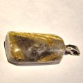 Rutilquarz Edelstein Anhänger mit 925 Silber Öse – Goldene Rutilnadeln – Naturstein Schmuck, N850