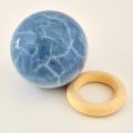 Blauer Opal, Edelstein-Kugel, Blaue Opalkugel mit Aufstellring, N71