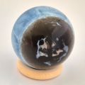 Blauer Opal, Edelstein-Kugel, Blaue Opalkugel mit Aufstellring, N71