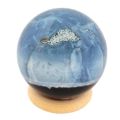 Blauer Opal, Edelstein-Kugel, Blaue Opalkugel mit Aufstellring, N71