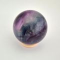 Edelstein-Kugel Regenbogen-Fluorit, Steinkugel mit Aufstellring aus Holz, Dekokugel, Meditation, N215