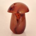 Carneol-Achat – Edelstein Pilz handgeschnitzt, braun-orange, Herbst Deko, Glückspilz, Geschenk, N127