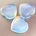 Herz-Set Opalith | 3 Edelstein Herz Handschmeichler | Opalglas als Glücksbringer oder Geschenk, zur Dekoration