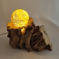 LED-Leuchtsockel mit Rauchquarz Kugel – besondere Edelsteinbeleuchtung, N147