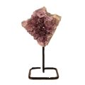 Echtes Amethyst Drusenstück auf schwarzem Metallständer – Dekoration & Geschenk, (N-135-150)