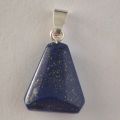 Lapis Lazuli Stein Ketten-Anhänger, Lapislazuli mit Silber Öse, Echter Edelstein Dreieckform (N-004)