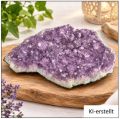 Amethyst Drusenstück hellviolett, natürliche Kristallstufe, Ladeschale, Edelstein Dekoration Sammlerstück, N598