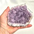 Amethyst Drusenstück hellviolett, natürliche Kristallstufe, Edelstein Dekoration Sammlerstück, N420