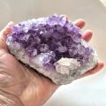 Amethyst Edelstein Drusenstück,Amethyst mit Calcit, Kristall Naturstein Geode echter Naturstein N620