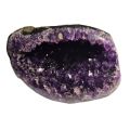 Amethyst Geode klein, Edelstein Druse mit kleinen, dunklen Kristallspitzen die im Licht funkeln, N322