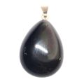Regenbogen Obsidian Anhänger, Tropfen Edelsteinanhänger 925 Silber, polierter Steinanhänger, Edelsteinschmuck