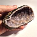Amethyst kleine Geode, Natur belassen, helle Kristalle, Dekoration, Geschenk, N178