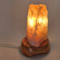 Kleine Rosenquarz Lampe, kleine hell Rosa Kristall Lampe, komplett mit Holzsockel, N620