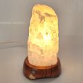 Bergkristall Lampe, kleine Edelsteinlampe mit Holz Sockel, Kristall-Leuchte, N982