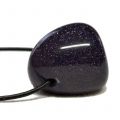 Blaufluss Edelstein Trommelstein Anhänger, gebohrter, polierter Steinschmuck, für Damen und Herren