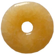 Orangencalcit Donut-Anhänger, ca. 50mm