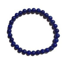 Lapislazuli Kugel Armband | kleine blaue Perlen auf Strechband | Lapis Armschmuck | Steinarmband echt