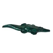 Malachit Krokodil Edelstein Tier | Malachit Stein Figur | Skulptur Handarbeit N276