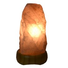 Rosenquarz Lampe, Edelstein Beleuchtung, kleine Rosa Kristall Lampe, komplett mit Holzsockel