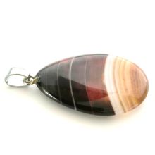 Kettenanhänger Achat in Tropfenform, mit Schlaufen-Öse, Steinschmuck Anhänger AN-06