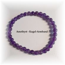 Amethyst Kugel-Armband, Edelstein Armschmuck, auf Strechband gefertigt, sehr schöne Amethyst Kugeln ca. 6mm, Kraftarmband