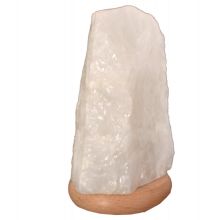 Bergkristall Stein Lampe kaufen | Naturgewachsene Kristall Leuchte die Natur belassen roh ist | Edelsteinlampe mit Holzsockel | ca.1,8 kg