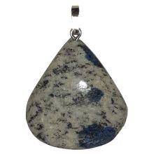 Edelstein Anhänger K2-Azurit in Granit | Schmuckanhänger mit Silber Öse | Einzelstück für Kette oder Lederband | N597